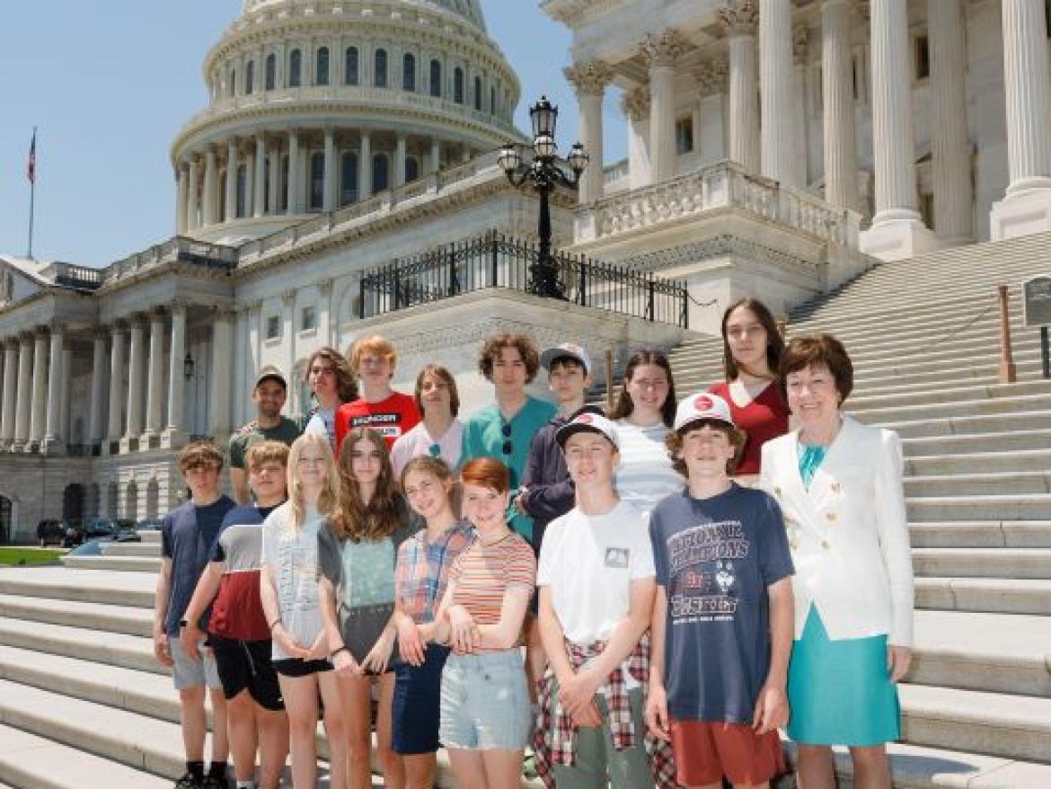 Friends Place Students in front of Capitol